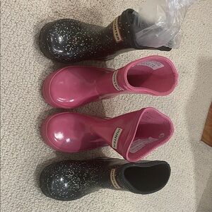 Bundl Hunter toddler Sparkle Black and Pink Boots 5/6